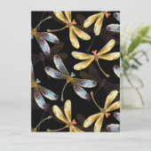 Save The Date Motif sans couture avec libellules d'or (Debout devant)