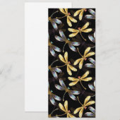 Save The Date Motif sans couture avec libellules dorées (Devant / Derrière)