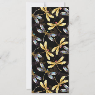 Save The Date Motif sans couture avec libellules dorées