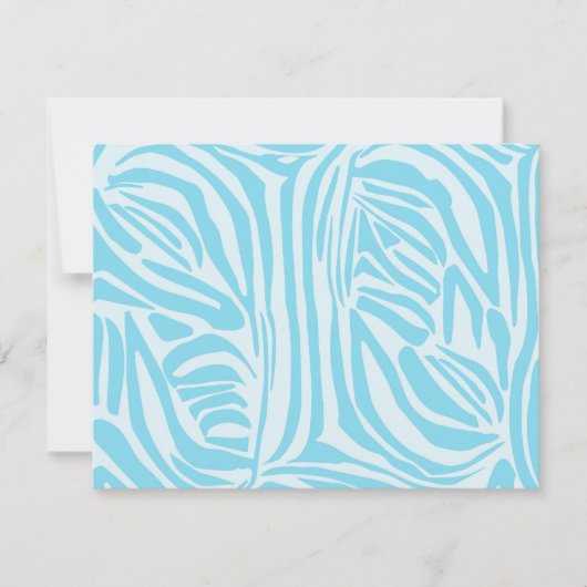 Save The Date Motif Zèbre Bleu (Devant)