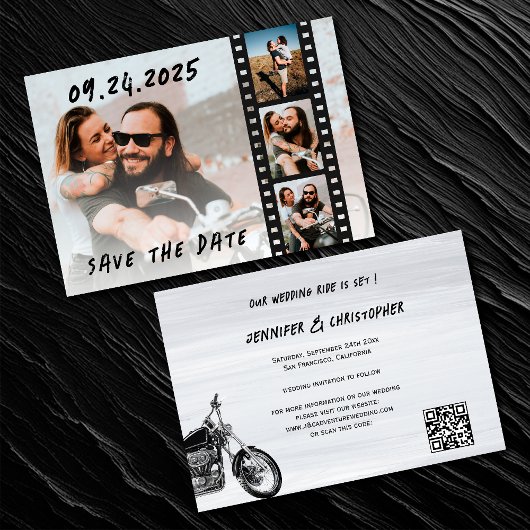 Save The Date Moto moderne Aventure Mariage Photos