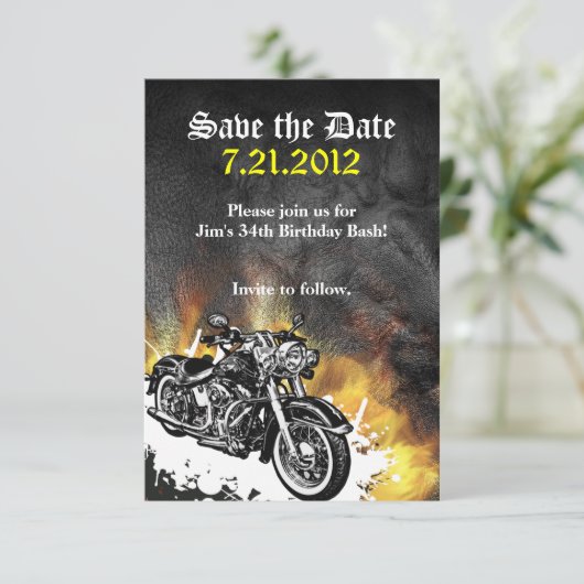 Save The Date Motorcycle Biker Enregistrer la date Annonce (Debout devant)