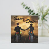 Save The Date Motos à équitation couple Mariage de coucher de so (Debout devant)