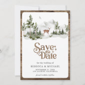 Save The Date Mountain Forest Deer Photo Wedding (Devant)