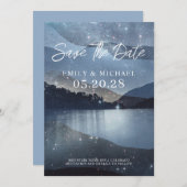 Save The Date Mountain Lake Forest Stars Économisez La Date (Devant / Derrière)