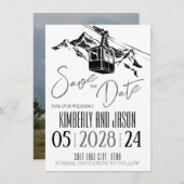 Save The Date Mountain Love Grey (Devant / Derrière)