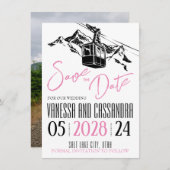 Save The Date Mountain Love Rose (Devant / Derrière)