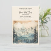 Save The Date Mountain Nature Wedding Photo Save Date (Debout devant)