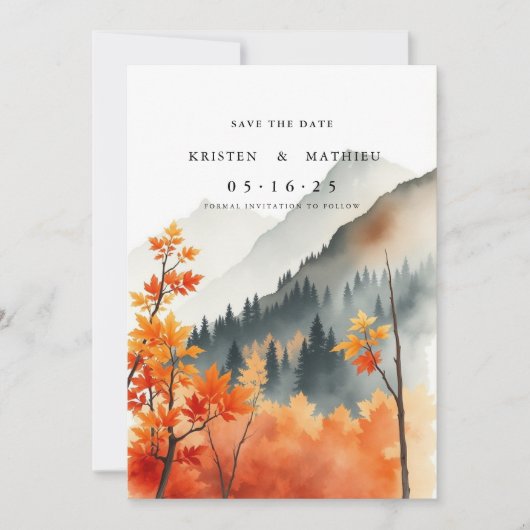 Save The Date Mountain numérique forestière (Devant)