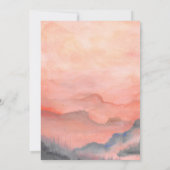 Save The Date Mountain Rustic Sunset Aquarelle Mariage photo (Dos)