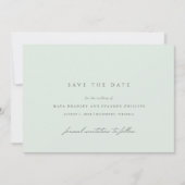 Save The Date Mousse de mer | Simple Élégant Vert Clair Mariage (Devant)