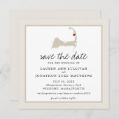 Save The Date Movable Red Heart Wellfleet Cape Cod Map Mariage (Devant / Derrière)