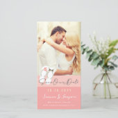 Save The Date Mr & Mrs Flip Flops Daisies Beach Wedding Photo (Debout devant)