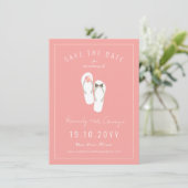 Save The Date Mr & Mrs Flip Flops Daisies Beach Wedding Photo (Debout devant)