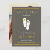 Save The Date Mr & Mrs Flip Flops Hibiscus Beach Mariage Photo (Devant / Derrière)
