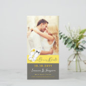 Save The Date Mr & Mrs Flip Flops Hibiscus Beach Mariage Photo (Debout devant)