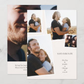 Save The Date Multi 4 photos Collage Simple Élégant Mariage (Devant / Derrière)