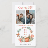Save The Date Multi Photos Citrouille Mariage de automne Enregis (Devant)