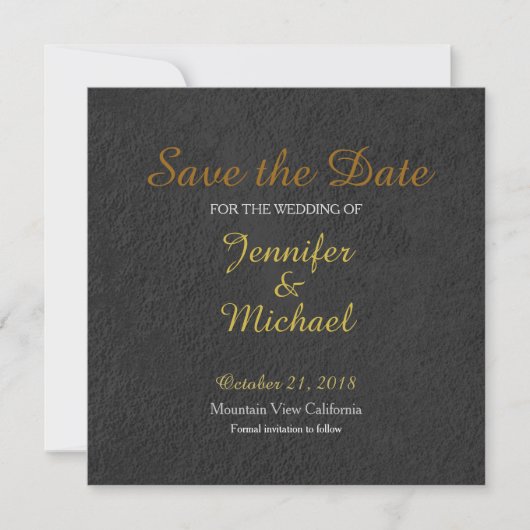 Save The Date Mur gris Enregistrer la date Mariage écriture manu (Devant)