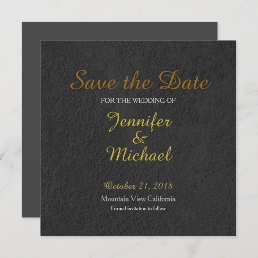 Save The Date Mur gris Enregistrer la date Mariage écriture manu (Devant / Derrière)