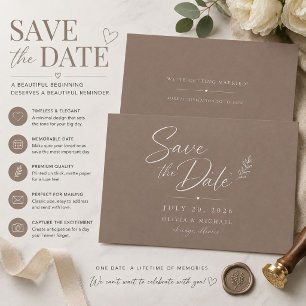Save The Date mur marron avec