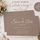 Save The Date mur marron avec