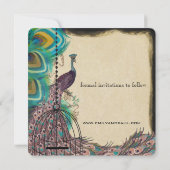 Save The Date Musical Peacock Bird Cage Eggplant Enregistrer la  (Dos)