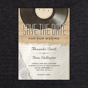 Save The Date Musique mariage vintage