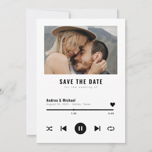 Save The Date Musique personnalisée Album Couverture Playlist 2 (Devant)