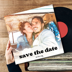 Save The Date Musique vintage Album Couverture Mariage Enregistr
