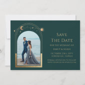 Save The Date Mysar Vert Or Sun Moon Star Space (Devant)
