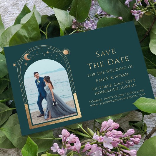 Save The Date Mysar Vert Or Sun Moon Star Space