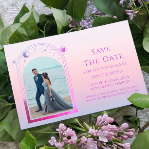 Save The Date Mysic Chic Sunset Rose Star Moon Espace Photo