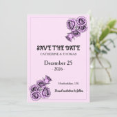 Save The Date Mystical Purple Rose Wedding (Debout devant)