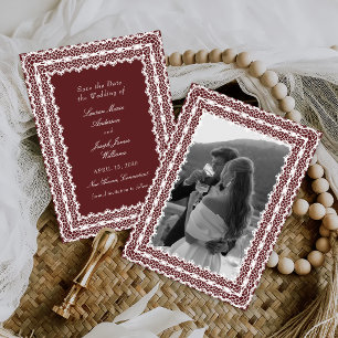 Save The Date Nappe en dentelle de style vintage pour mariage ph