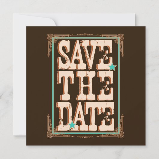 Save The Date Nashville Enregistrer la date : Turquoise (Devant)
