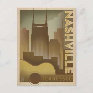 Save the date   Nashville, TN - Gitaar Skyline Aankondigingskaart