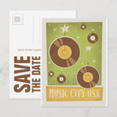 Save the date | Nashville, TN - Records Aankondigingskaart (Voorkant / Achterkant)