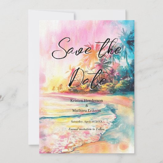 Save The Date Nature Chic Beach Wedding (Devant)