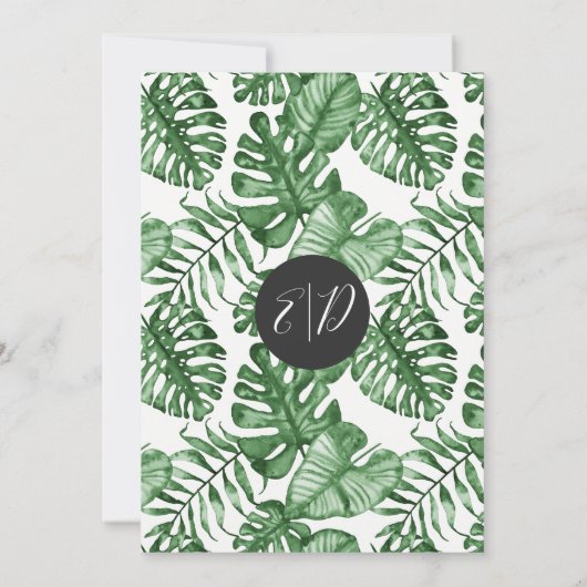 Save The Date Nature tropicale rustique Mariage de verdure botan (Dos)