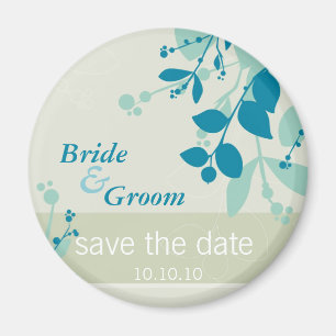 SAVE THE DATE :: natuur - mos foam blauwgroen Magneet