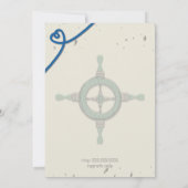 Save The Date Nautical Beach Blue Heart Knot Enregistrer la date (Dos)