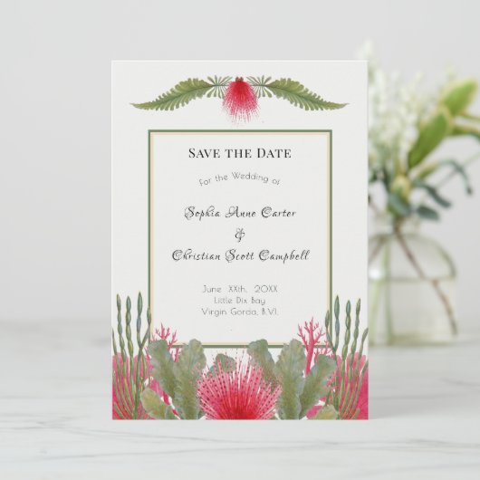 Save The Date Nautical Beach Mariage à thème Enregistrer la date (Debout devant)