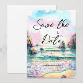 Save The Date Nautical Boho Beach Wedding (Devant / Derrière)