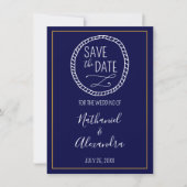 Save The Date Nautical Rope Wreath Wedding Enregistrer la date (Devant)