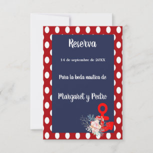Save The Date Nautique Enregistrer la date de mariage en espagno