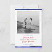 Save The Date Nautique Enregistrer la date Rustic Blue Paint Pho (Devant)
