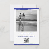 Save The Date Nautique Enregistrer la date Rustic Blue Paint Pho (Dos)