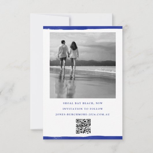 Save The Date Nautique Enregistrer la date Rustic Blue Paint Pho (Dos)