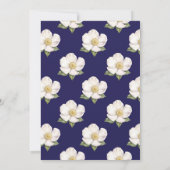 Save The Date Navy Blauwe Crème Bloemen Bruiloft (Achterkant)